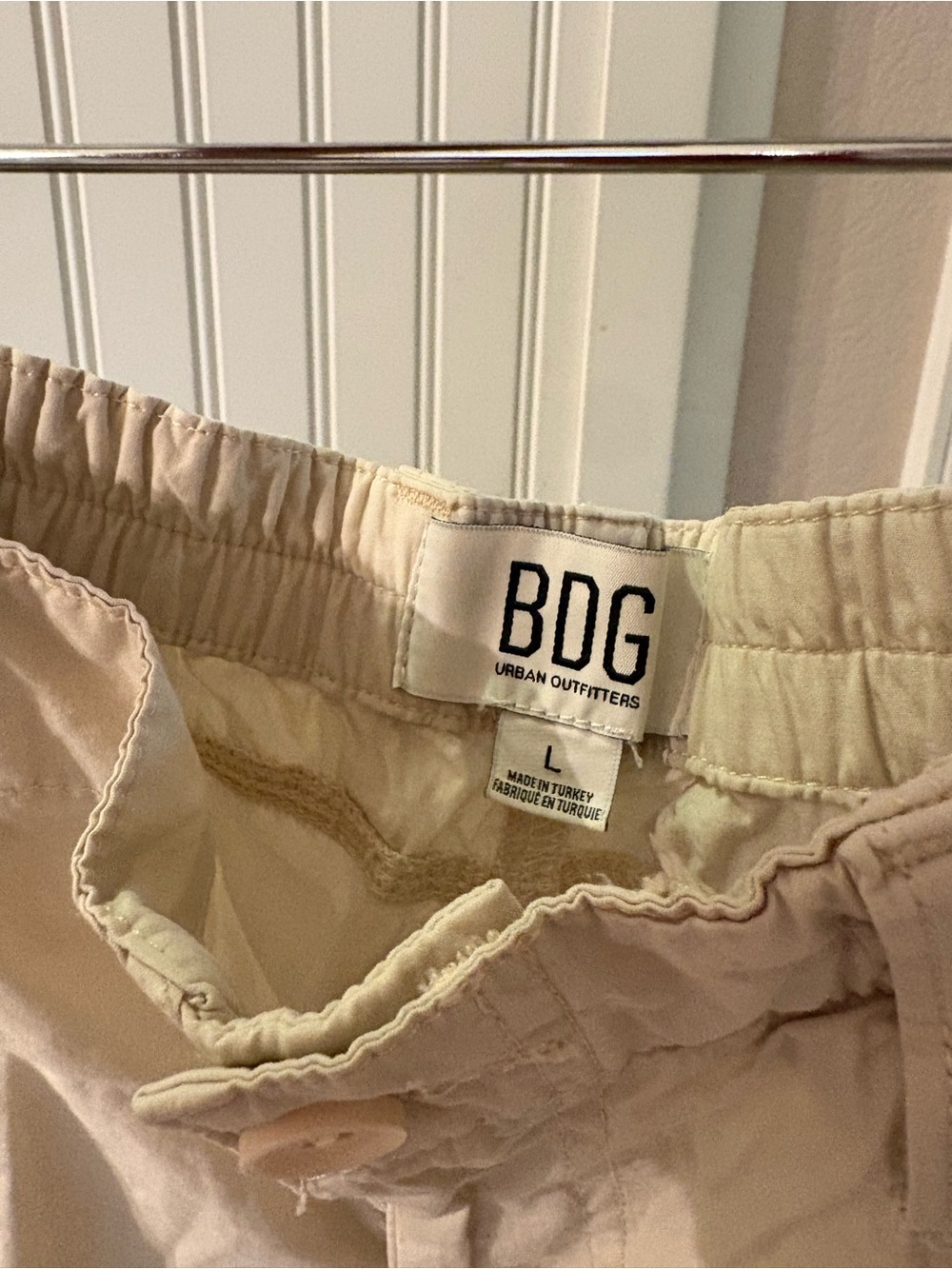 BDG Cream Cargo Pants with Multiple Pockets - Picture 3 of 3